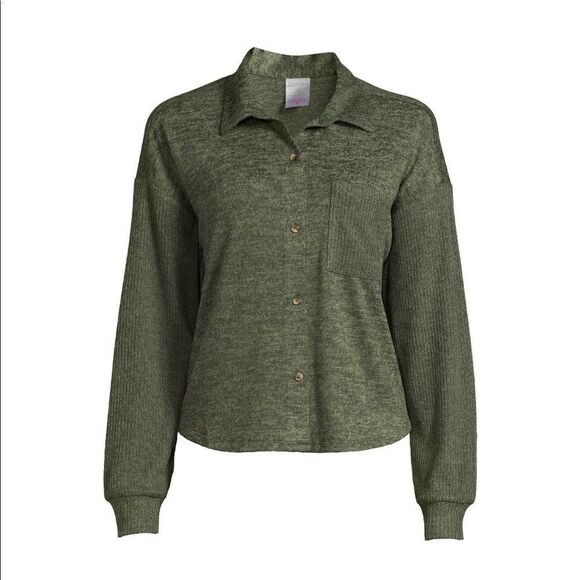 Women’s Knit Button Front Blouse Cardigan Top - Picture 1 of 5